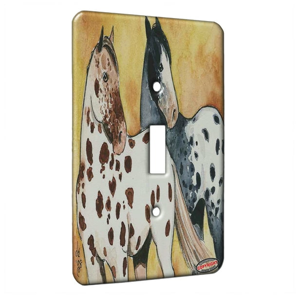Kuzmark Single Gang Toggle Switch Wall Plate Sorrel Leopard And Black Blanket Appaloosas Horse Art By Denise Every Walmart Com Walmart Com