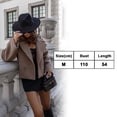 thumbnail image 2 of Women Crop Pea Coat Wool Blend Office Work Lapel Collar Short Winter Jacket Trench Coat, 2 of 5