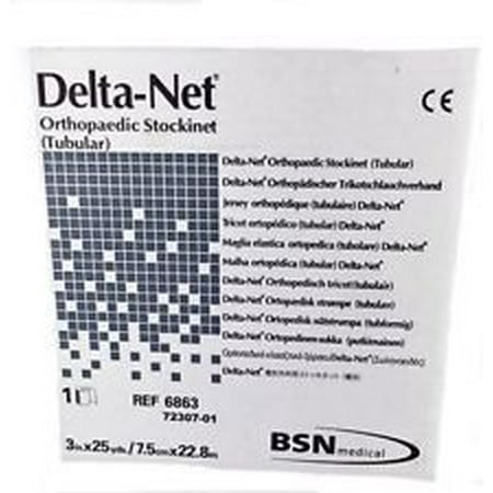 Orthopedic Stockinette - BSN Medical Delta-Net Orthopedic Synthetic Stockinette 4'' x 25 yds, Synthetic Fiber, Latex-free, 1 Count