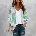 thumbnail image 1 of Cárdigan de manga larga para mujer, blusa informal estampada con bolsillo, abrigo tipo cárdigan para mujer, 1 of 5