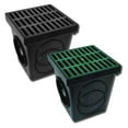 thumbnail image 3 of Square Catch Basin Kit - 9x9 & 12x12 Inch Drainage Systems - Black/Green Grates - with Inlet/Outlet - Landscape & Yard Drainage Solutions, 3 of 8