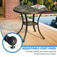thumbnail image 4 of DWVO 30 inch Patio Dining Table, Cast Aluminum Outdoor Round Table with Umbrella Hole for Patio, Backyard, Deck, Black, Hammered Bronze, 4 of 5