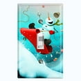 thumbnail image 1 of Metal Light Switch Wall Plate Outlet Cover (Sea Snail Starfish Pastel Glitter Reef Bubbles - Single Toggle), 1 of 2