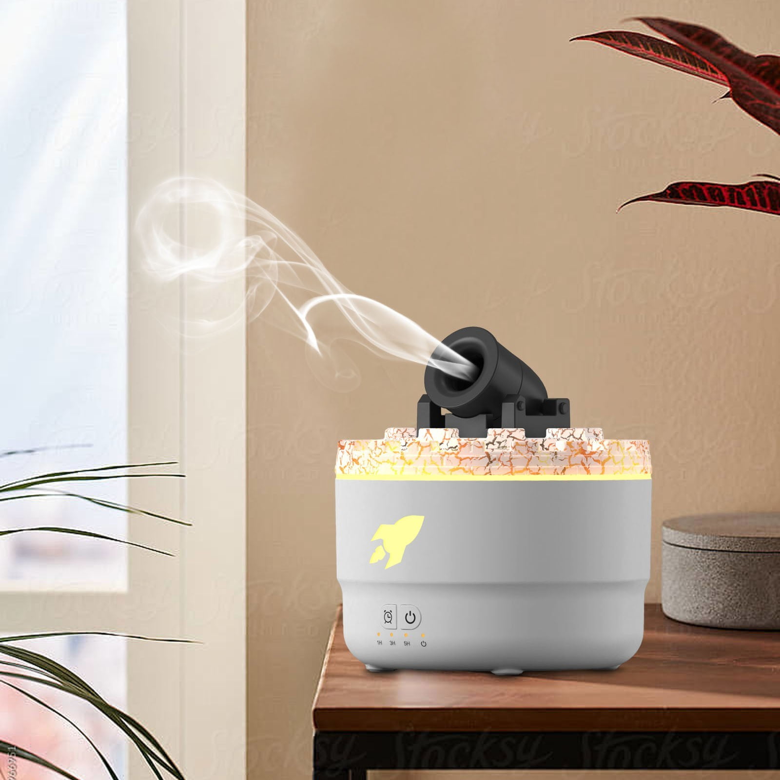 RAPOBRIX Aroma Humidifier Turret Silent Diffuser - Vapor Cannon with Colorful LED for Bedroom/Home