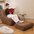 thumbnail image 4 of Costway Bean Bag Chair with Ottoman High Elasticity Sponge Non-slip Bottom & Velvet Cover Brown, 4 of 10