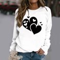 thumbnail image 1 of Fartey Chandail en Molleton Graphique Cœur d'Amour pour Femmes Doux Confortable à Manches Longues Pulls Décontractés Col Rond Tops de Vacances Mode Chandails en Molleton de la Saint-Valentin en Solde Blanc, 1 of 4
