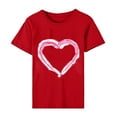 thumbnail image 4 of Lovskoo 2024 Womens Summer Tops Round Neck Short Sleeve Tunics Shirts Valentine's Day Heart Printed T-Shirt Top Top/Shirt Red, 4 of 6
