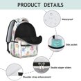 thumbnail image 4 of Unicorn and Cat White Pattern Backpack for School, Cute School Bag with Adjustable Shoulder Straps and Padded Back, 15.3"x11"x7.1", 4 of 5