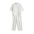 thumbnail image 4 of AUNVITO Women's Casual Jumpsuit with Round Neck Short Sleeve and Pocket for Everyday Comfort, 4 of 9