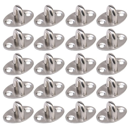 

NUOLUX 20pcs Stainless Steel Hook Thickened Load-bearing Fixed Pull Ring Storage Hook