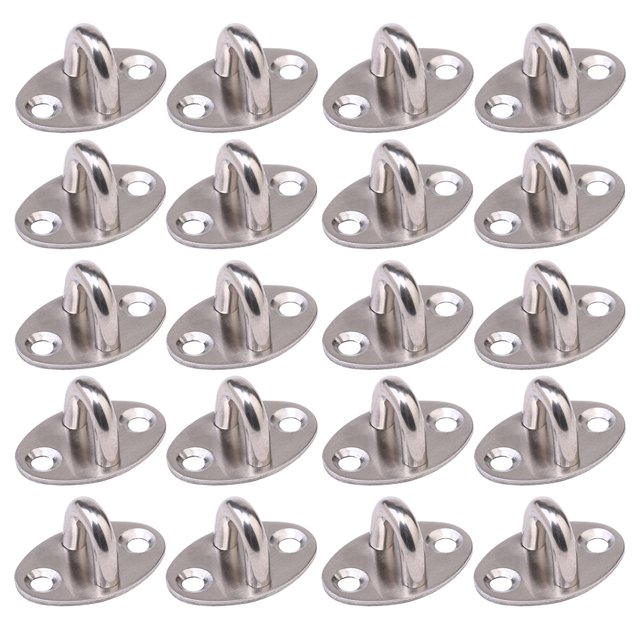 20 Pcs Crochet en Acier Inoxydable Épaissi, Supportant la Charge, Anneau de Traction Fixe, Crochet de Rangement