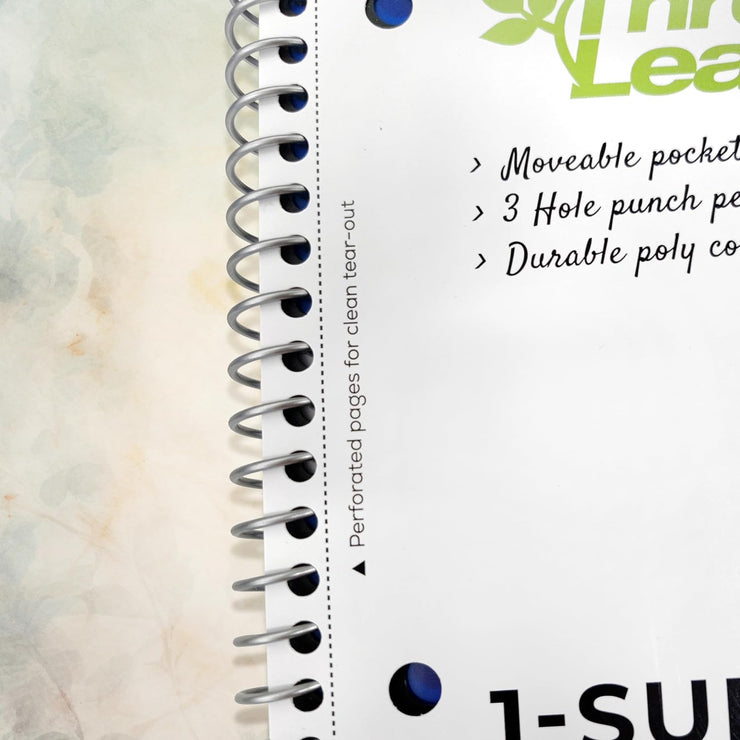 Three Leaf Spiral Notebook, College Ruled, 1 Subject, 100 Sheets, 11x8.5 Inches, Poly Cover, Pack of 16
