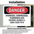 thumbnail image 3 of (2 Pack) Hydrogen Compressed Flammable Gas Un1049 OSHA Danger Sign, 3 of 7
