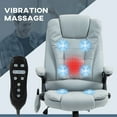 thumbnail image 3 of Vinsetto 6 Point Vibrating Massage Office Chair with Heat, Microfiber High Back Executive Office Chair with Reclining Backrest, Armrests, Light Gray, 3 of 9
