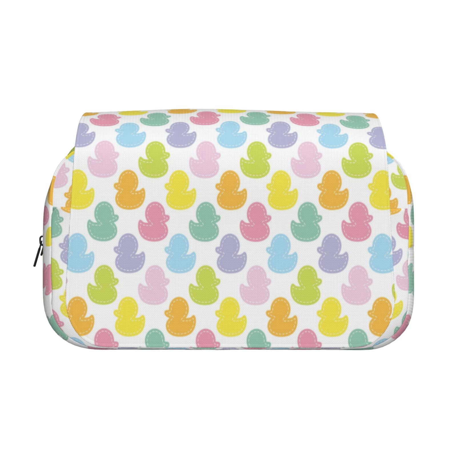 Kdxio Colorful Rubber Duck for Double Compartment Pen Case Oxford Organizer with Zipper Pockets for Students Artists