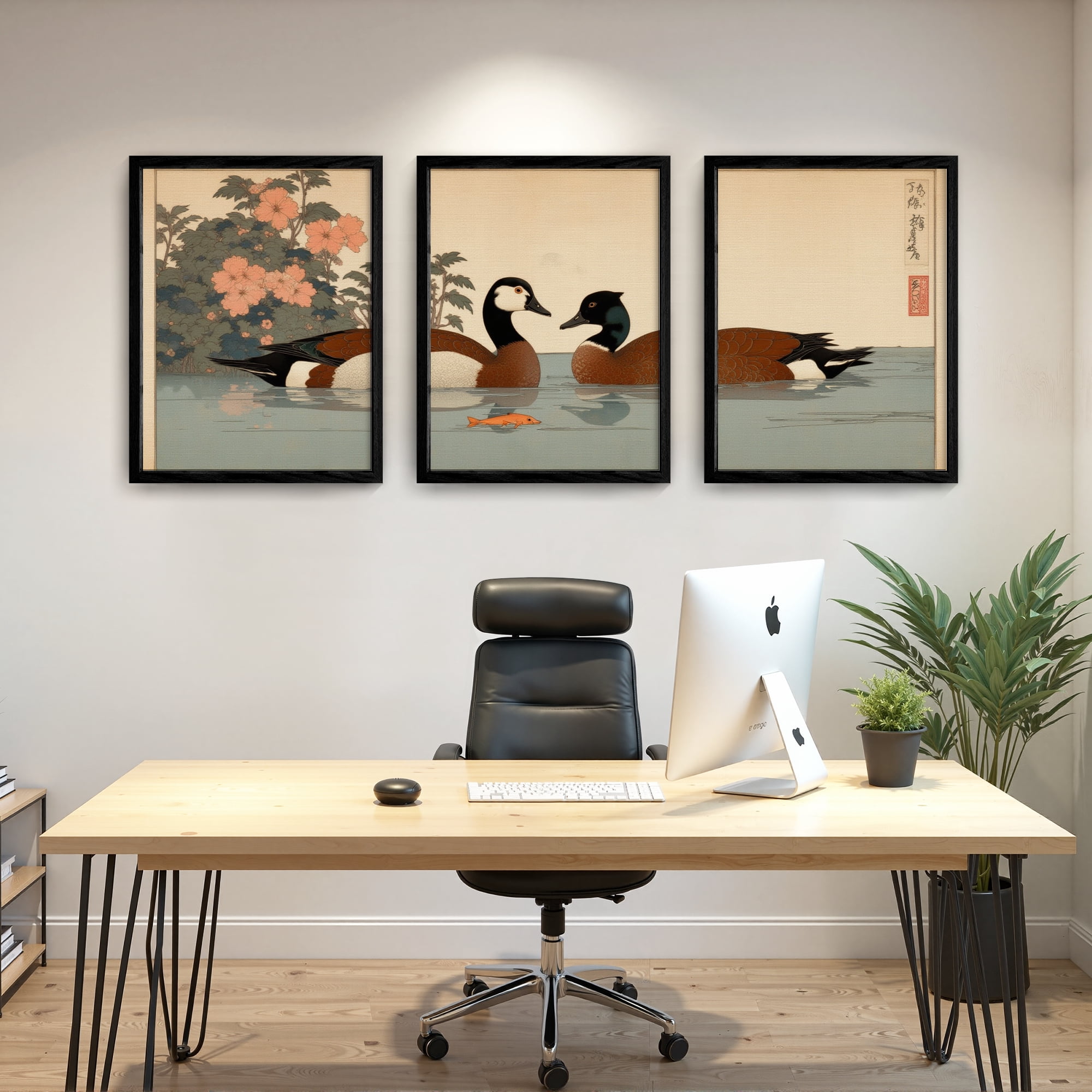 MAYEERTY Modern Abstract Wall Art Painting, Living Room Decor, Black Wood Frame, 23.6"x17.7"