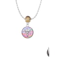thumbnail image 2 of Delight Jewelry Silvertone Domed Multi Color VET Mia Monkey Charm Necklace, 2 of 4
