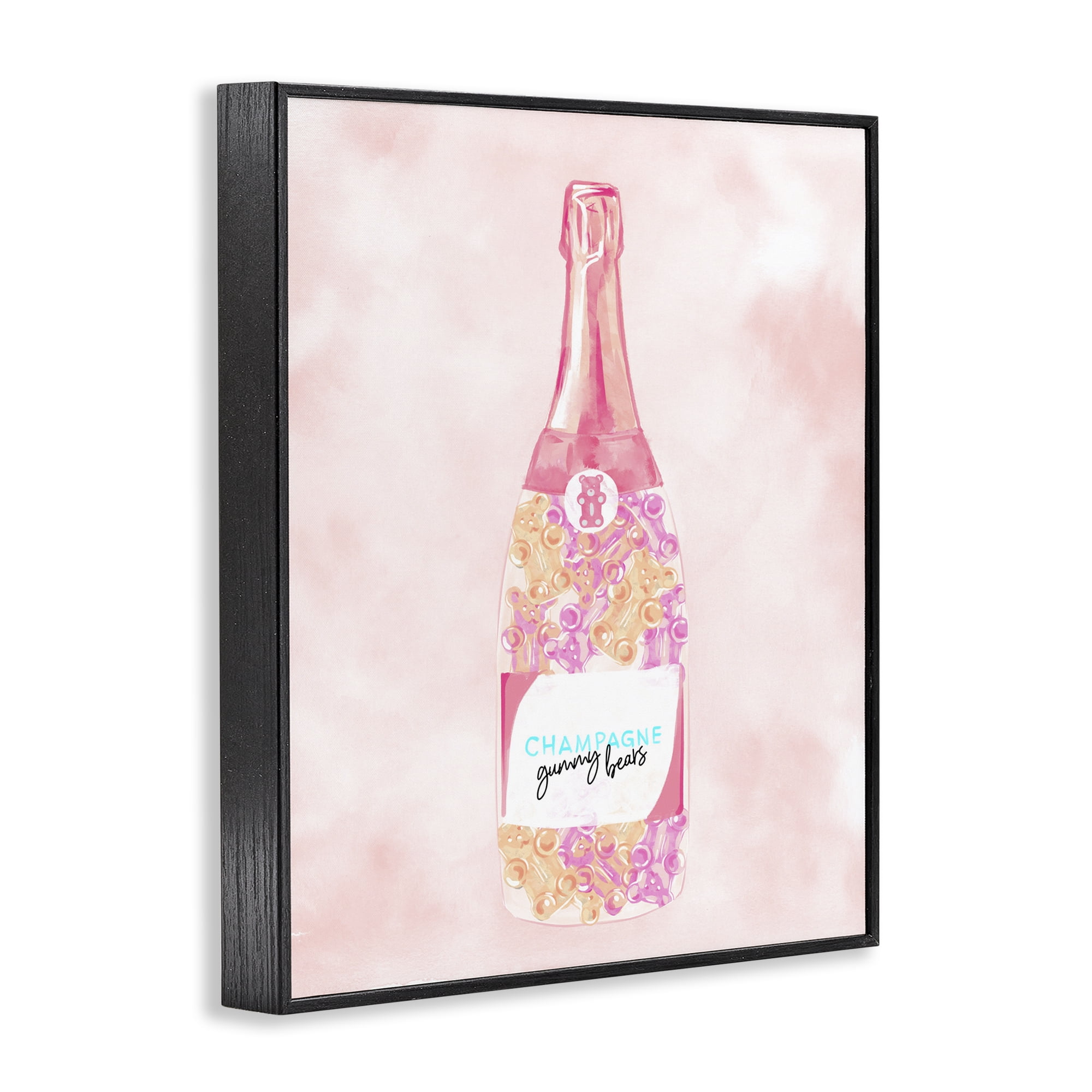 Stupell Industries Candy Filled Champagne Food & Beverage Painting Black Framed Art Print Wall Art, 16 x 20