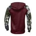 thumbnail image 5 of Men's Camo Cargo Quarter-Zip Pullover Hoodie, Vintage Casual Long Sleeve Sweatshirt with Pocket and Drawstring for Outdoor,Wine,3XL, 5 of 5