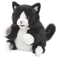 thumbnail image 1 of Folkmanis Tuxedo Kitten Marioneta de mano negra; Blanco, 1 of 1