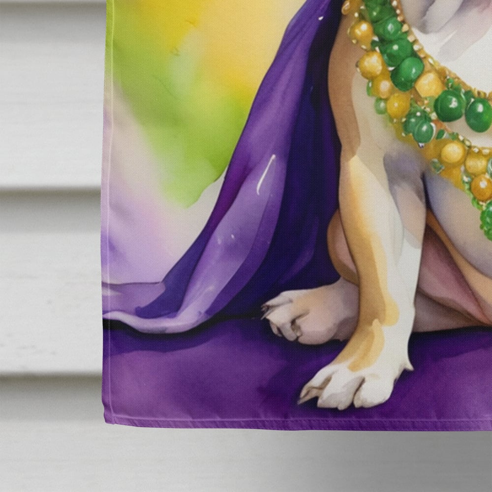 French Bulldog King of Mardi Gras House Flag 28 in x 40 in