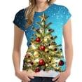 thumbnail image 1 of Camisetas navideñas con estampado 3D para mujer, ropa de calle de moda con cuello redondo, camiseta de manga corta de gran tamaño, camisetas Harajuku Y2k, ropa para mujer, 1 of 5