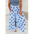 thumbnail image 3 of TinyCribz Women's Wide Leg Pants, Casual Sky Blue Polka Dot XL, 3 of 6