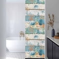 thumbnail image 3 of Vintage Blue Coastal Window Privacy Film,Summer Beach Starfish Shell Coral Nautical Static Cling UV Sun Blocking Window Tint Day and Night,Non-Adhesive One Way Privacy Cover 17.7''x78.7'', 3 of 7