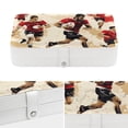 thumbnail image 4 of Football Elegant PU Leather Earring Organizer Storage Box Decorative Box with Removable Compartment - Portable, 4 of 6