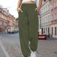 thumbnail image 4 of Pantalones De Chándal Básicos Pantalones de chándal básicos para mujer, cordón de algodón, ajuste holgado, ropa diaria (verde militar S) Cgtredaw para Mujer ejercito verde T M, 4 of 6