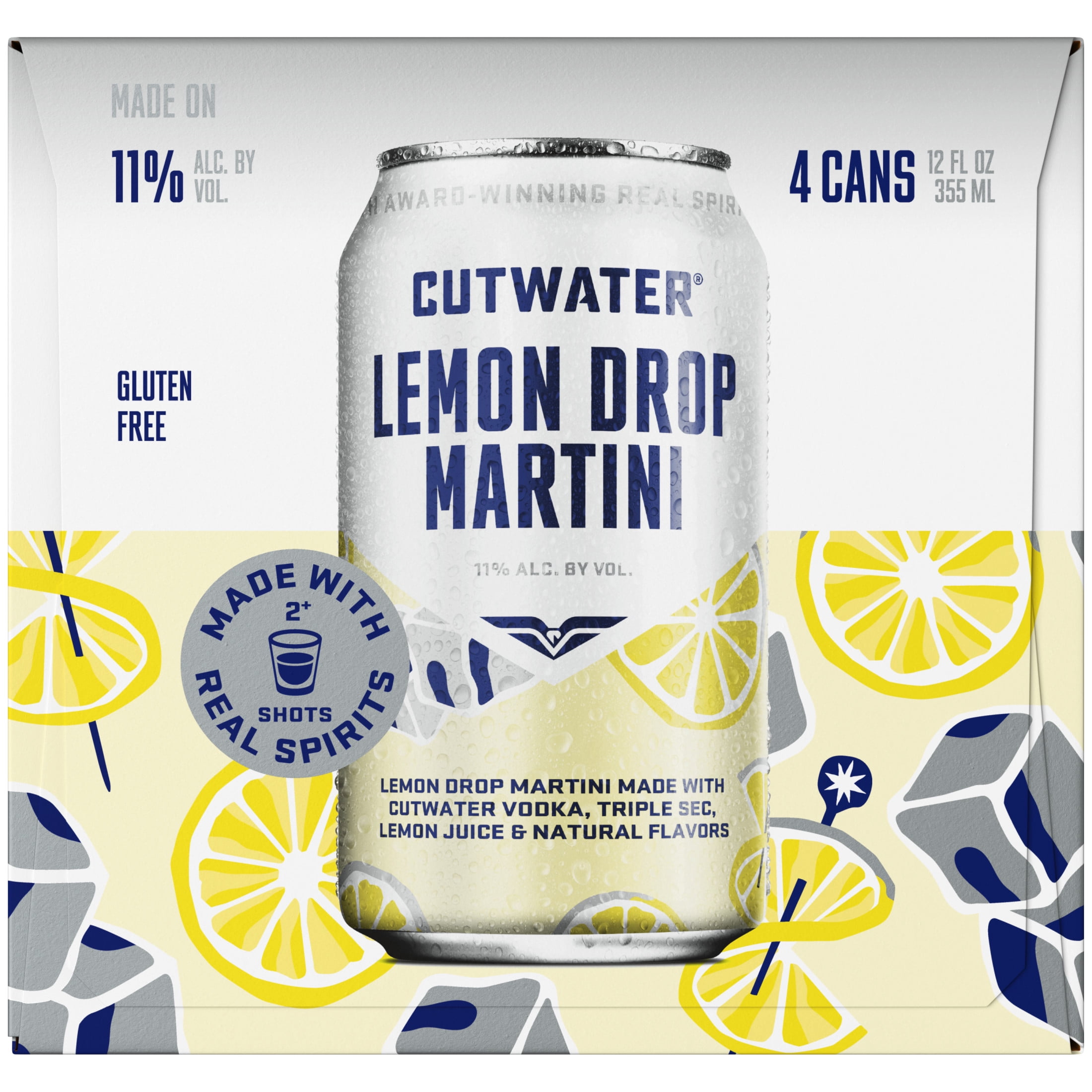 Cutwater Lemon Drop Martini 4 pack 12 fl oz Aluminum Cans, 11% ABV
