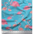 thumbnail image 1 of Soimoi Satin Silk Fabric Flamingo Bird Printed Fabric 1 Yard 42 Inch Wide, 1 of 3
