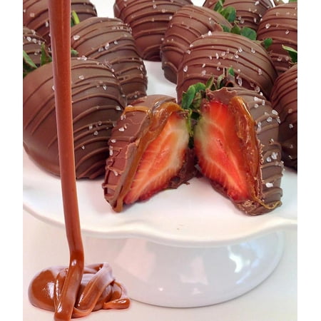From You Flowers - Sea Salt & Caramel Chocolate Covered Strawberries - 12 Pieces for Birthday, Anniversary, Get Well, Congratulations, Thank You, All Occasions