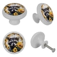 thumbnail image 4 of PhooArto Raccoon Sunflower Wooden 4 PCS Crystal Glass Cabinet Knobs, Drawer Kitchen Cabinets Dresser Cupboard Wardrobe Pulls Handle - Glowing in the Dark, 4 of 7