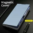 thumbnail image 4 of Designed For Samsung Galaxy Z Fold 4 Phone Case,With Invisible Kickstand,Magnetic PU Leather Flip,Ultra Slim Shockproof Anti-Scratch Non-Slip Rugged Durable Thin FitPhone Case,Lightblue, 4 of 12