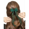 thumbnail image 3 of Holiday Time Sheer Green Hair Bow, 1 Piece, 3 of 4
