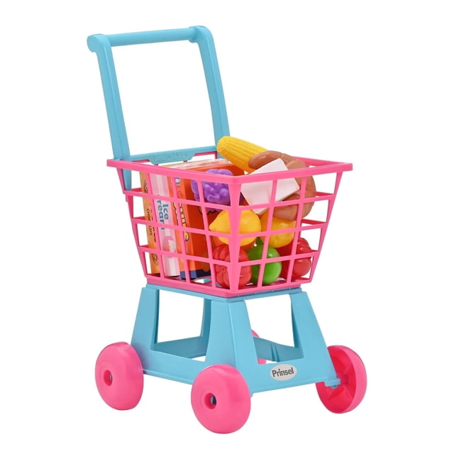Carrito De Supermercado Prinsel Trolley Con Accesorios Rosa Azul