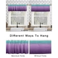 thumbnail image 6 of Teal Purple Ombre Kitchen Curtain Valances for Windows Farmhouse Short Curtains, Modern Geometric Striped Abstract Art Rod Pocket Valance Curtain for Bedroom Cafe Living Room 56"x16", 6 of 8