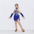 thumbnail image 5 of Toddler Baby Girls Sequin Fringe Latin Dance Dress with Gloves 3-4 Years, 5 of 5