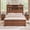 Reclaimed Barnwood, variant on KeyWhat Farmhouse King Size Bed Frame with 54" Tall Storage Bookcase Headboard, Wood Platform Bed Frame with 2 Drawers, No Box Spring Needed, Dark Rustic Oak
