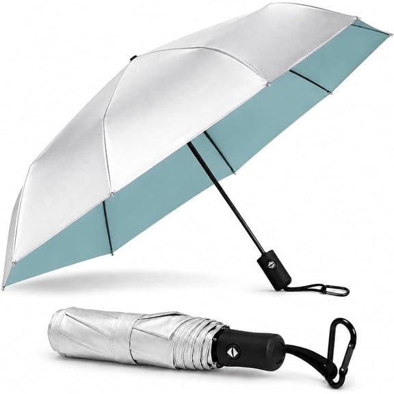 UPF 50 UV Umbrellas for Sun Protection 41 Inch,Large Automatic Umbrellas for Rain Windproof, Compact Folding UV Blocking for Beach, Golf, Hiking & Daily Use