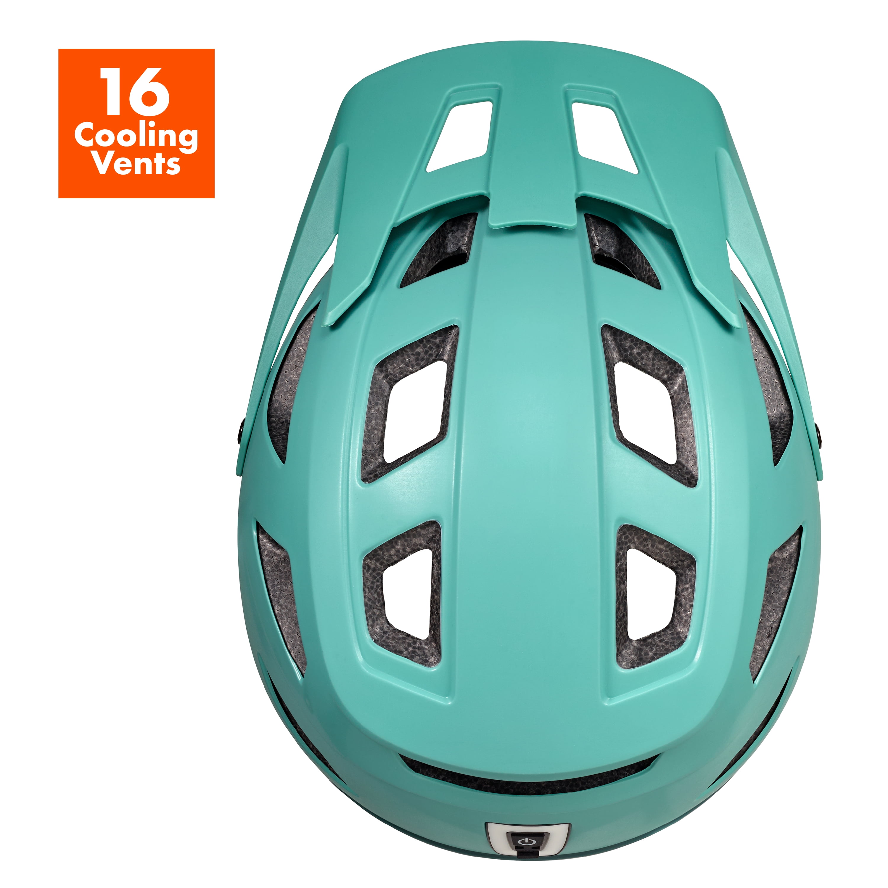 Ozark Trail Youth Rechargeable Light-Up Bike Helmet, Mint Green, 6-Mode LED, Ages 8+
