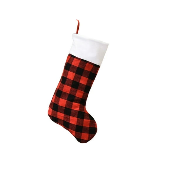 Christmas Gift Bags Christmas Ornaments Red and Black Plaid Christmas Stockings Pendants Gifts Candy Bags Pendants Black Christmas Tree