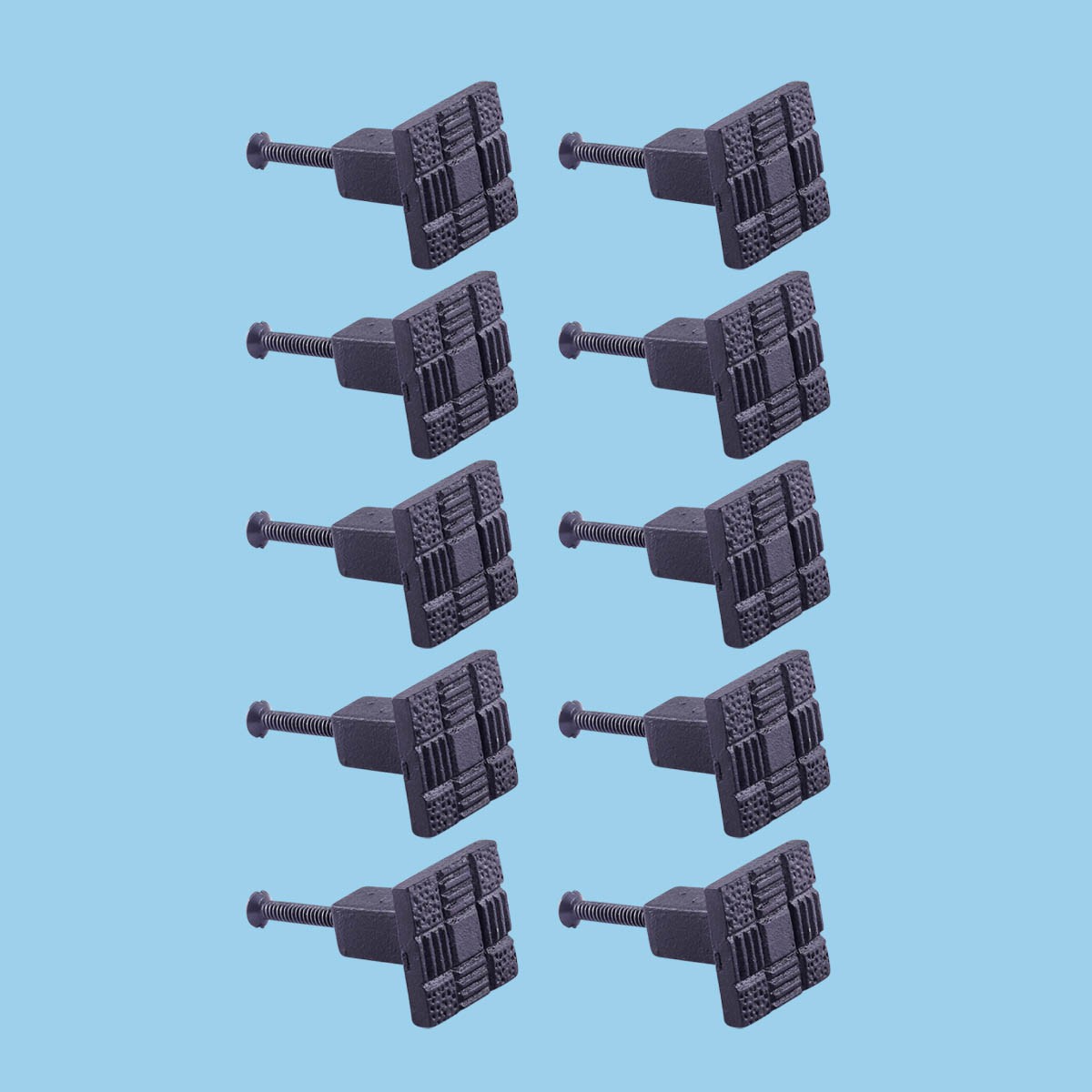 Renovators Supply Black Square Wrought Iron Cabinet Knob Pull Decorative Aztec Rust Resistant Vintage Metal Knobs for Kitchen Cabinet or Drawer Handles w/Screws Pack of 10 - image 2 of 8