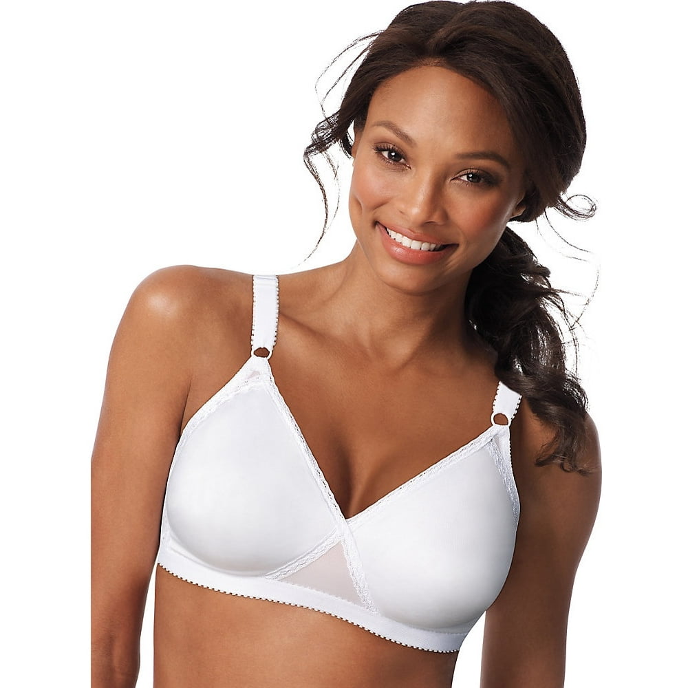 Playtex Playtex Cross Your Heart Lightly Lined Wirefree Bra, Color White, Size 44C PACK