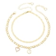 thumbnail image 1 of Uxcell Pulseras de Tobillo Inicial Corazón para Mujeres, Pulseras de Corazón Letra G Baño de Oro de 14K, Cadena de Letras A-Z con Caja para Regalo de Verano, Tono Dorado, 1 of 6