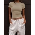 thumbnail image 3 of Crop Workout Tops for Women Pack Summer Short Sleeve Gym Athletic Compression Shirts Cute Tight Basic Tops Tee, 3 of 6