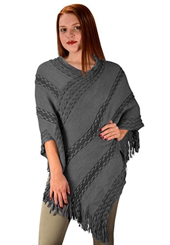 grey poncho sweater