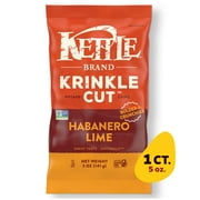 Kettle Brand Potato Chips, Krinkle Cut, Habanero Lime Kettle Chips, 5 oz
