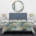 thumbnail image 3 of Designart "Gilded Frozen Dreamscape" Gold Marble Bedding Covert Set - Glam Bed Set With 2 Shams, 3 of 5